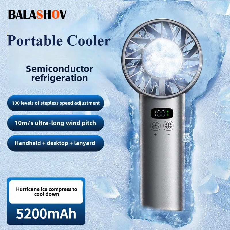 Outdoor Camping Fans - พัดลมมือถือแบบพับได้ พัดลมขนาดเล็กแบบพกพา ชาร์จ USB ได้ พร้อมฟังก์ชั่นทำความเย็นความเร็วสูง