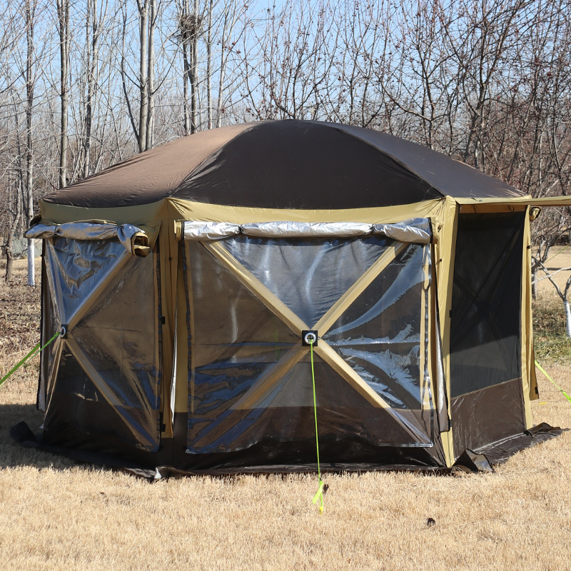 Outdoor Yurt Camping - ทัวร์ขับรถด้วยตนเอง RV, แคมป์เต็นท์หกเหลี่ยม, เต็นท์ยูร์ต, เต็นท์ตกปลาน้ำแข็งในฤดูหนาว, เต็นท์ขนาดใหญ่สำหรับตั้งแคมป์กลางแจ้ง