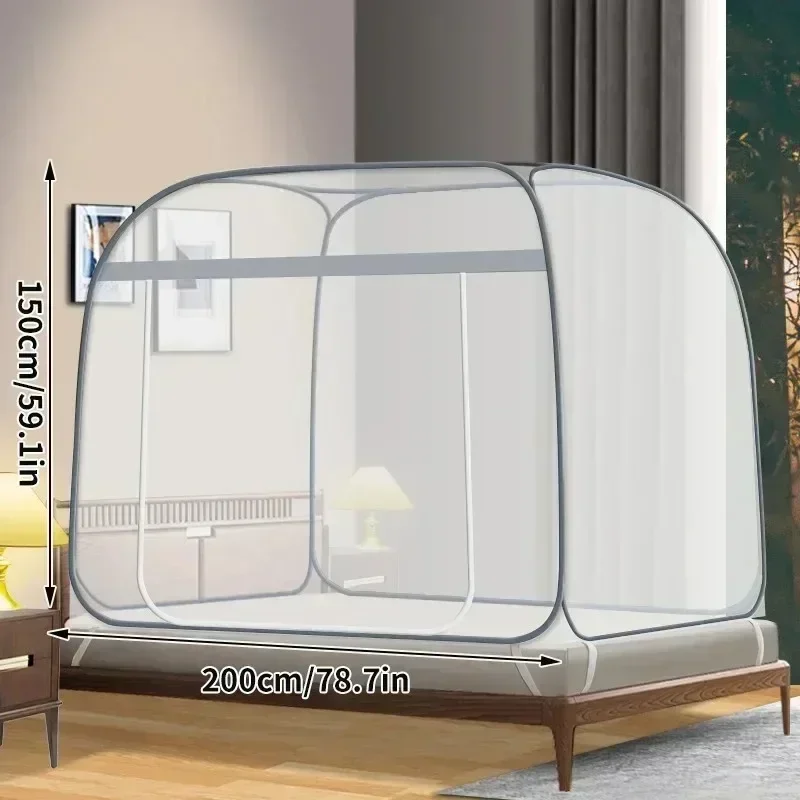 Outdoor Yurt Camping - มองโกเลีย Yurt มุ้งกันยุงติดตั้งฟรี Square Top เหล็กลวดเต็นท์ซิปพับได้ประตูเดียว/ติดตั้งฟรี