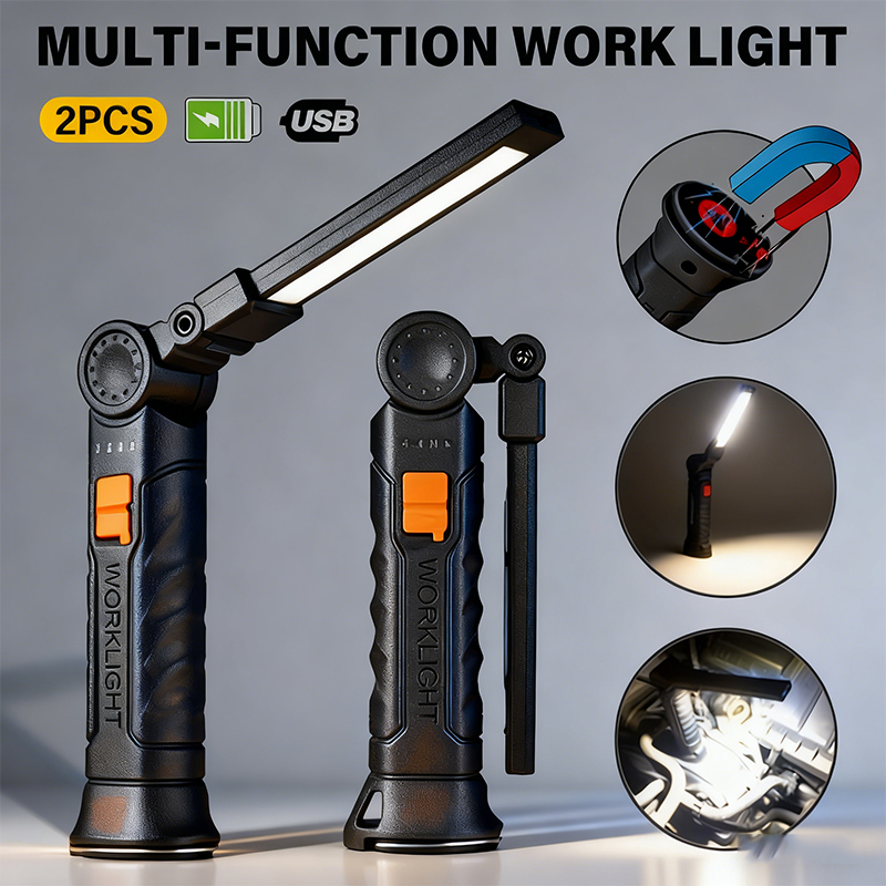 Outdoor Camping Lighting - ไฟฉาย LED แบบพกพา COB ชาร์จไฟผ่าน USB