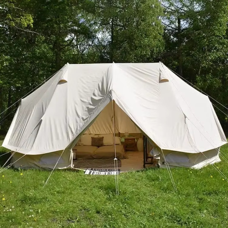 Outdoor Yurt Camping - เต็นท์ผ้าใบแคนวาสขนาดใหญ่ 4 ฤดู ปี 2026 สำหรับแคมป์ปิ้งกลางแจ้ง