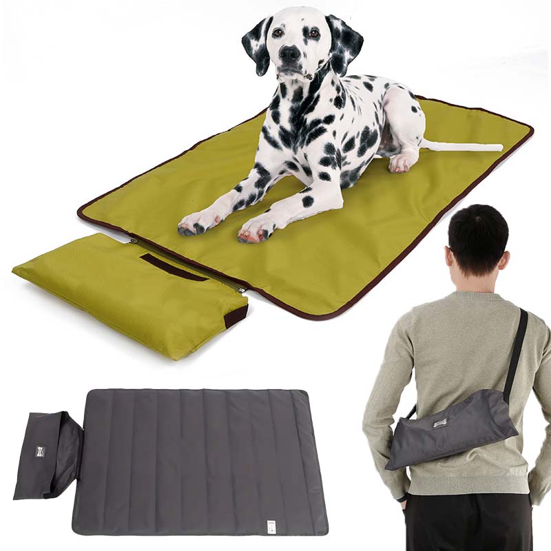Outdoor Indoor Camping - แผ่นรองสัตว์เลี้ยงพับได้ขนาด 100x70 ซม. พร้อมกระเป๋าเก็บของ กันน้ำ กันฝุ่น