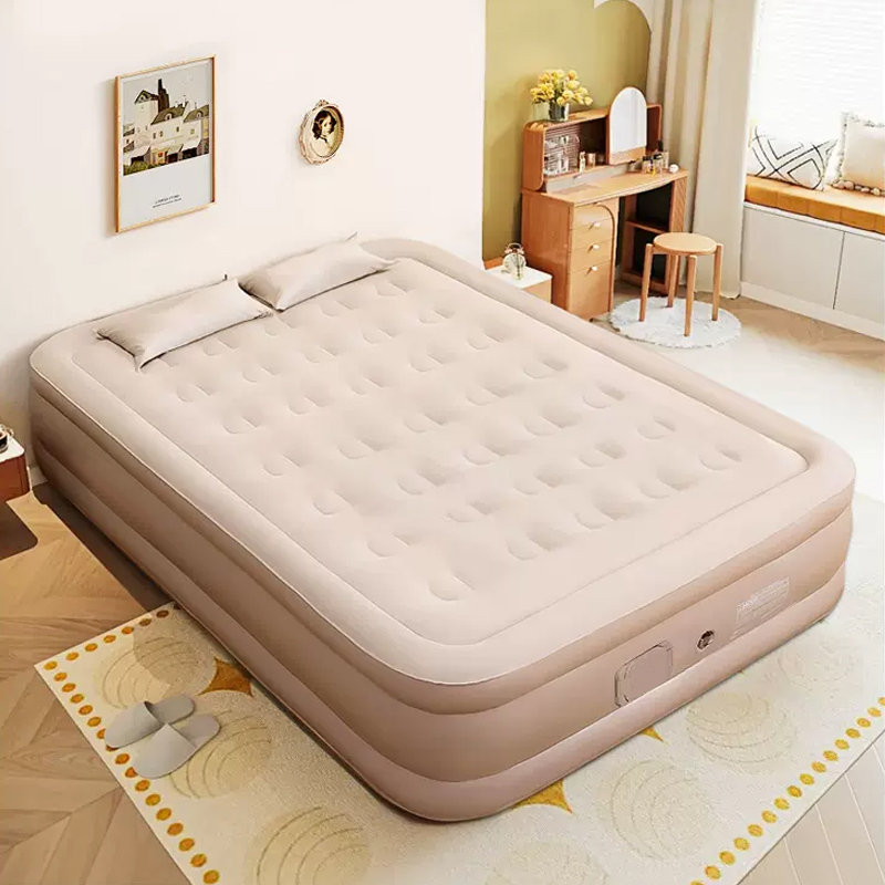 Outdoor Inflatable Camping Tent With Air Pump - ที่นอนลมขนาดควีนไซส์พร้อมปั๊มในตัวที่นอนเป่าลมแบบอัพเกรด Luxury Flocked Top Airbed, ที่นอนเป่าลมสําหรับตั้งแคมป์เกสต์