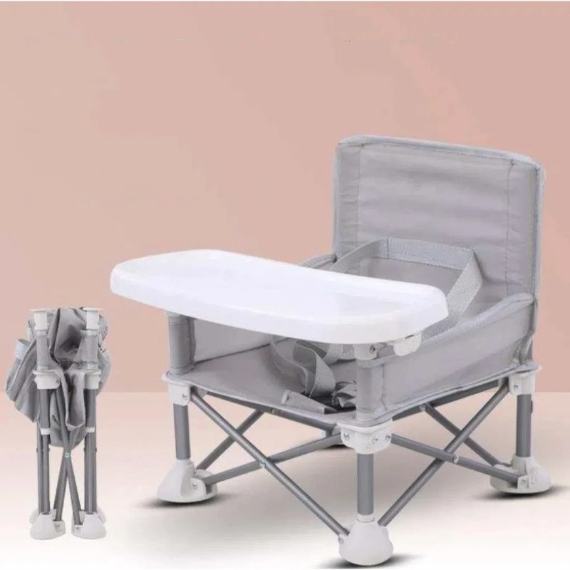 Quality Outdoor Camping Chairs - เก้าอี้เด็กพับได้แบบพกพาขนาดกะทัดรัดพร้อมเข็มขัดนิรภัย เก้าอี้อลูมิเนียมอัลลอยด์คุณภาพดีสำหรับการเดินทาง ตั้งแคมป์ ปิกนิก คุณภาพสูง