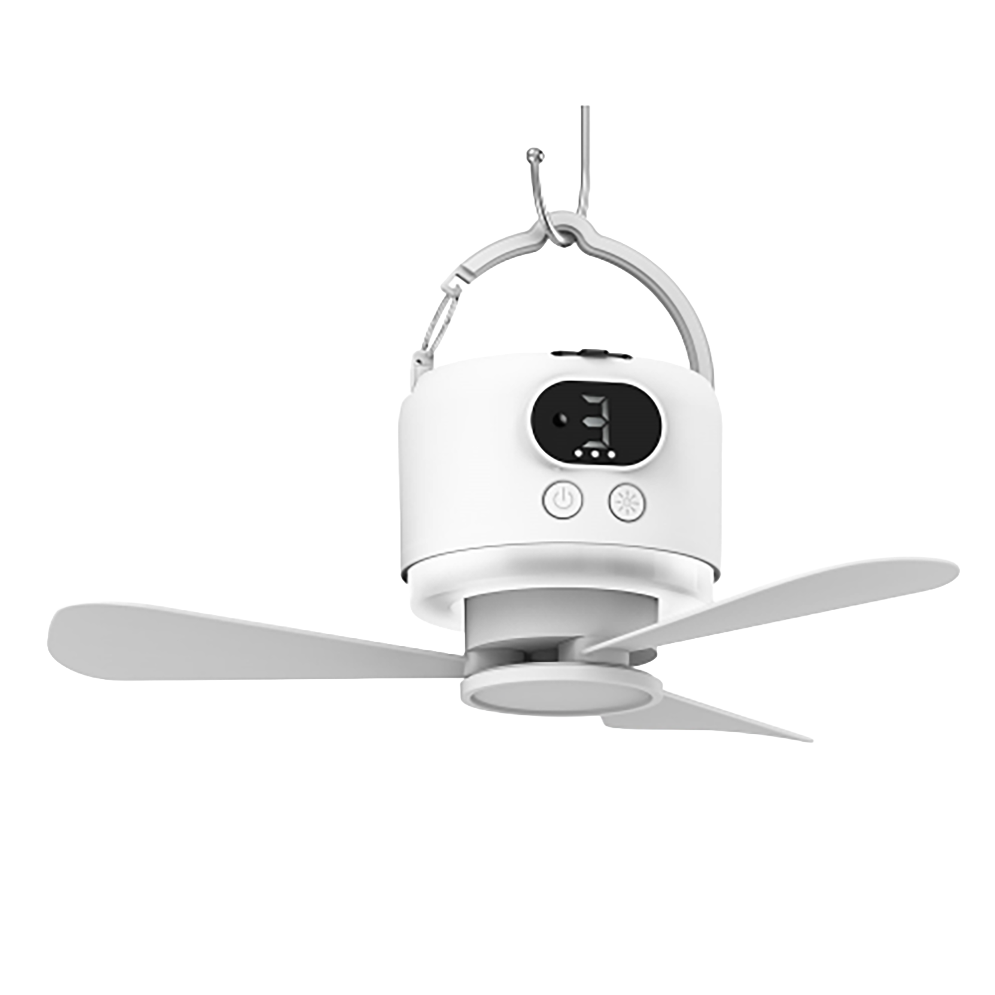 Outdoor Camping Fans - พัดลมเพดานแบบพกพาแบบชาร์จไฟได้ 10400 มิลลิแอมป์ สามารถแขวนได้ พร้อมระบบควบคุมความเร็วลมสามระดับ ตัวตั้งเวลาแบบรีโมท