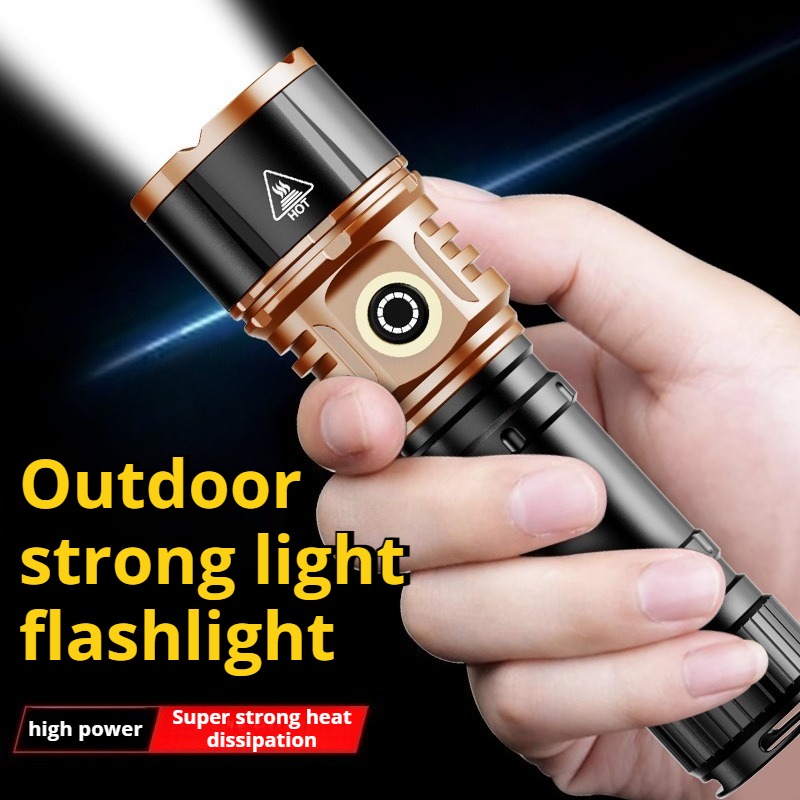 Outdoor Camping Lighting - ไฟฉาย LED พลังงานสูง แสงสว่างแรง ชาร์จแบบ Type-C
