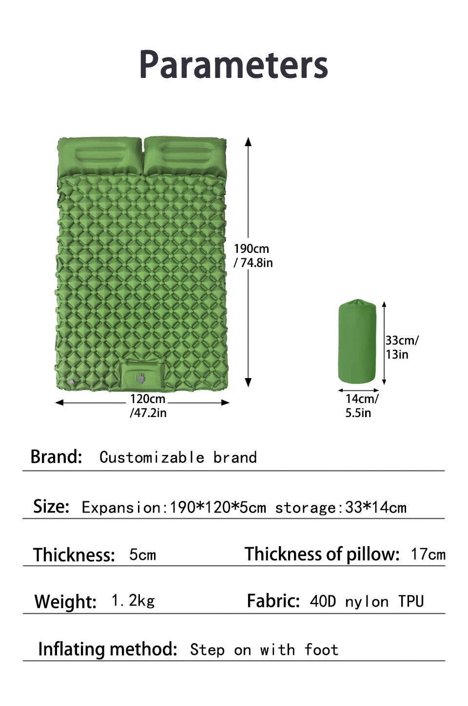ที่นอนเป่าลมสำหรับตั้งแคมป์พร้ - Outdoor Inflatable Camping Tent With Air Pump บทวิจารณ์และราคา