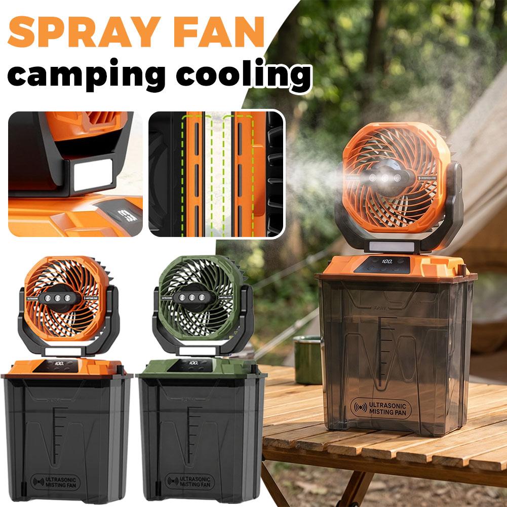 พัดลมพ่นละอองน้ำแบบพกพาสำหรับต - Outdoor Camping Fans บทวิจารณ์และราคา