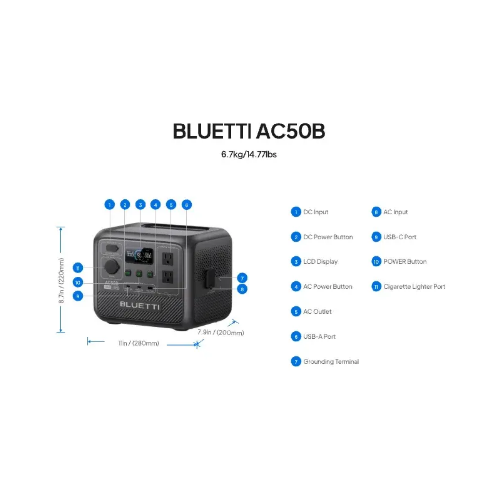 สถานีไฟฟ้าพกพา BLUETTI AC50B 7 - Outdoor Camping Outfit บทวิจารณ์และราคา