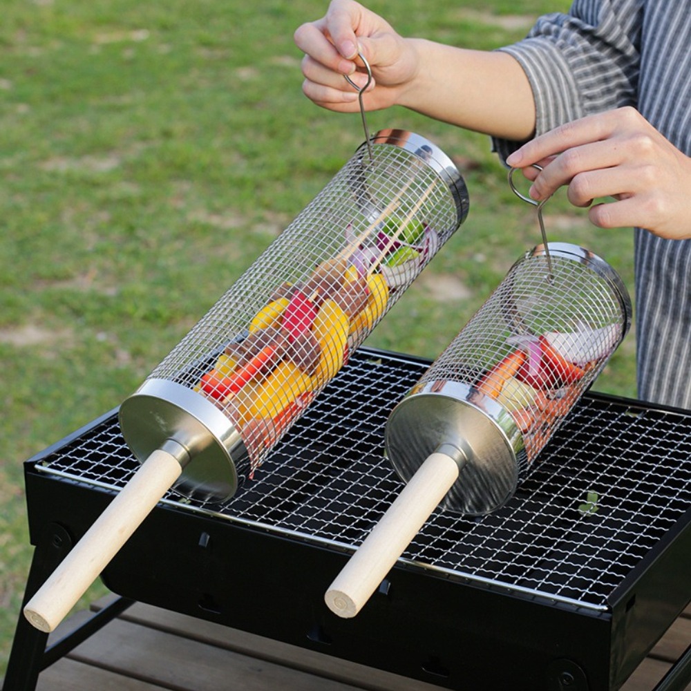 ตะแกรงย่างบาร์บีคิวแบบหมุนได้  - Outdoor Camping Youtube บทวิจารณ์และราคา